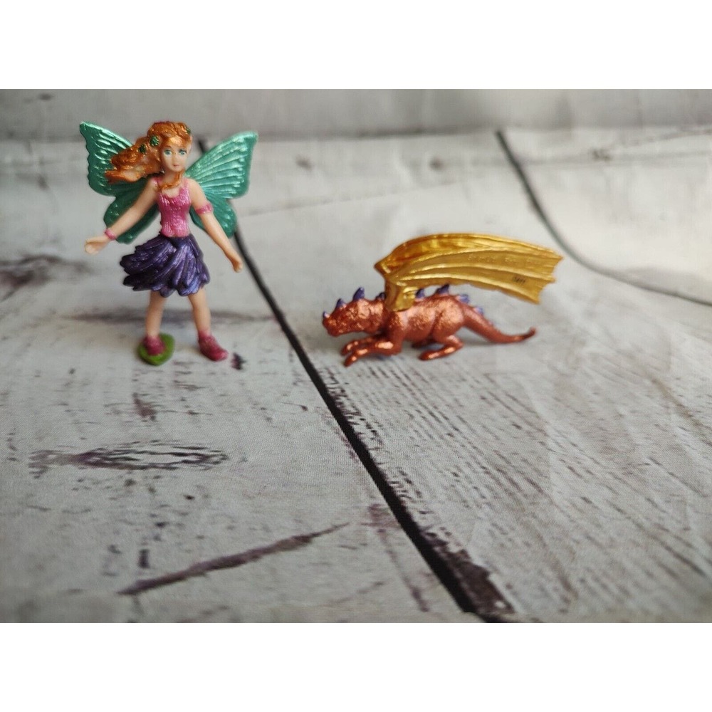 Safari LTD 2008 Fairy Girl Figure Violet Fantasy Mythical Figure W/dragon